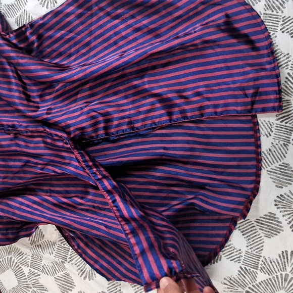 Vintage Secrecy silky striped oversized button front pajama shirt szL - Picture 13 of 14